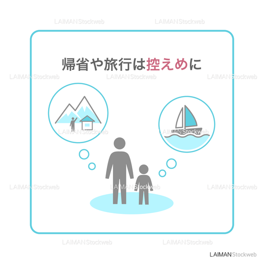 【新しい生活様式】帰省や旅行は控えめに(タイプ1・Mサイズ)