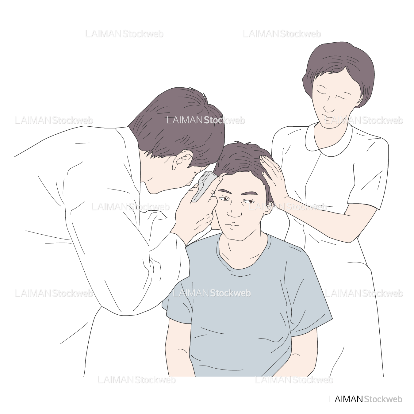 直像鏡検査(仰臥位)
