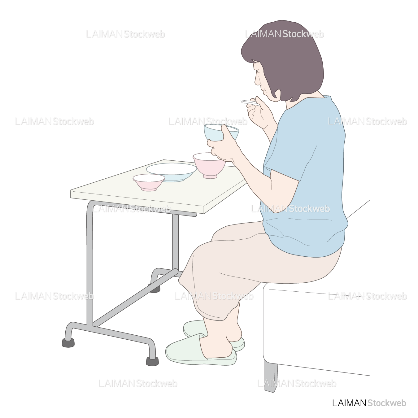 食事の介助/端座位