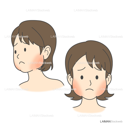 患者イラスト おたふく風邪(流行性耳下腺炎)