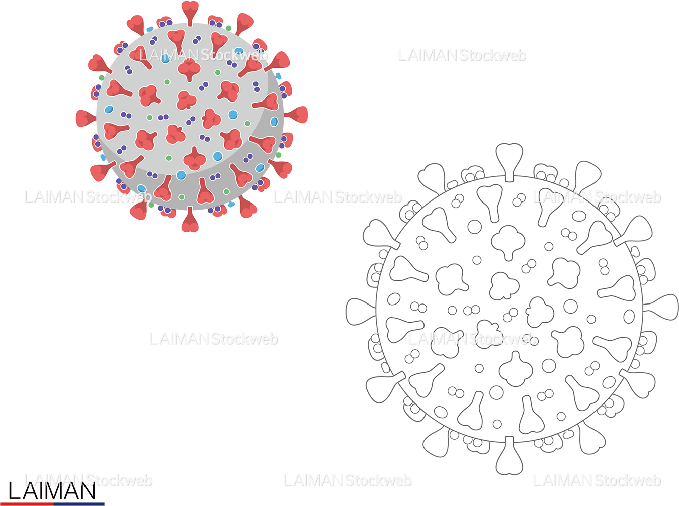 ＜塗り絵＞新型コロナウイルス（SARS-CoV-2)の構造_外観