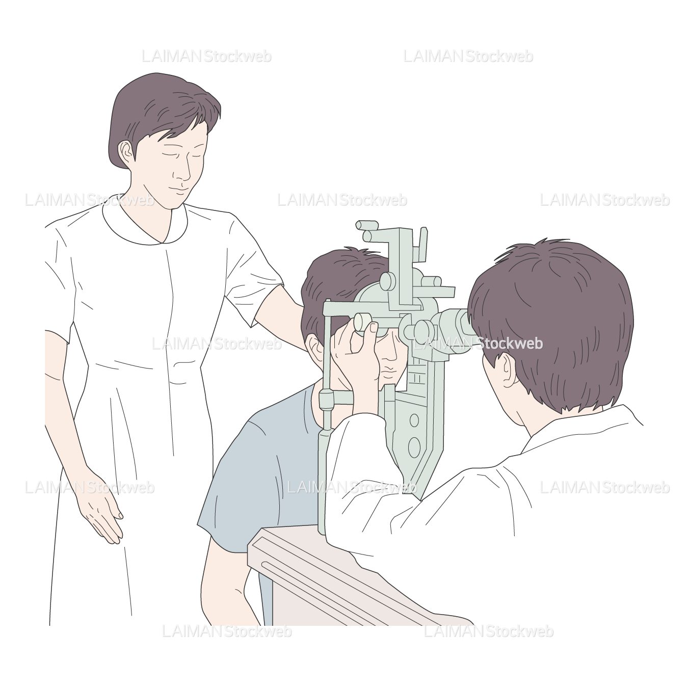 スリットによる眼底検査