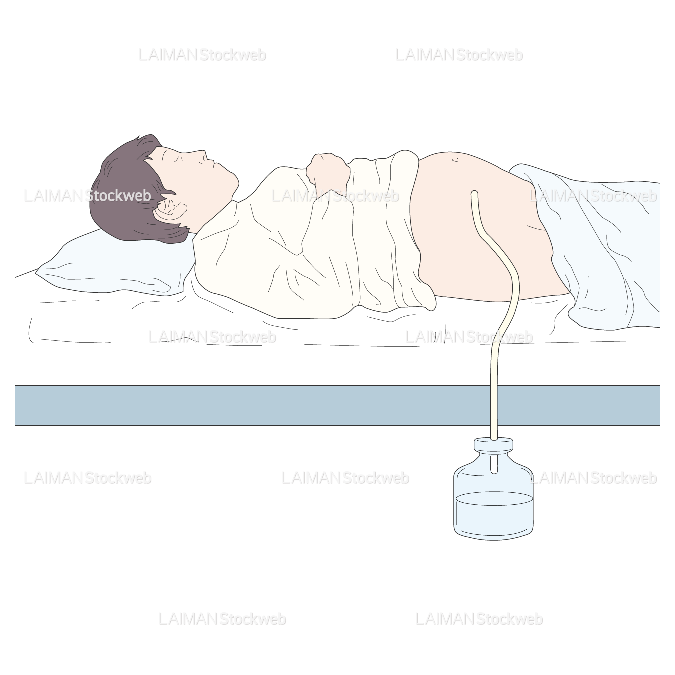 腹腔穿刺時の体位-仰臥位