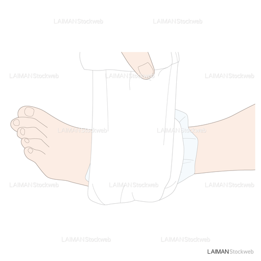 足関節内反捻挫の際のRICE処置 圧迫を加えながらバンテージを巻く